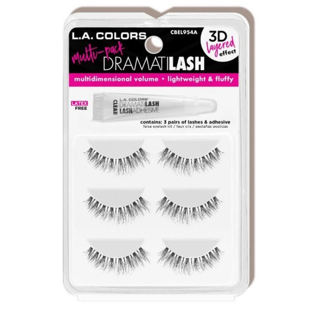 Lot of 3 L.A. Colors Dramatilash CBEL954A 3D Layered False Eyelash Kit